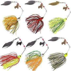 AGOOL バス釣り スピナーベイト バスベイト ルアーセット バス釣り シーバス狙い トラウト 初心者向け タンデムウィロー 低速高速汎用 6色入
