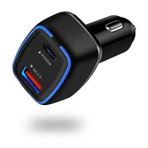 83W PD しがーソケット usb 急速充電器 カーチャージャー 車 シガーソケット usb 2ポート 車載充電器 [ PD3.0 65W+QC3.｜bluehawaii