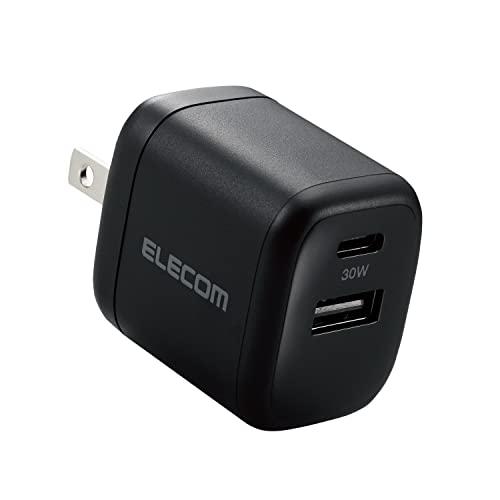 エレコム USB-C 充電器 USB PD対応 30W 2ポート (Type-C + USB-A) ...