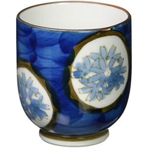 湯のみ おしゃれ : 有田焼 染付濃小花 軽々湯呑(大) Japanese Cup Porcelain/Size(cm) Φ7.6x8.3/No:77｜bluehawaii