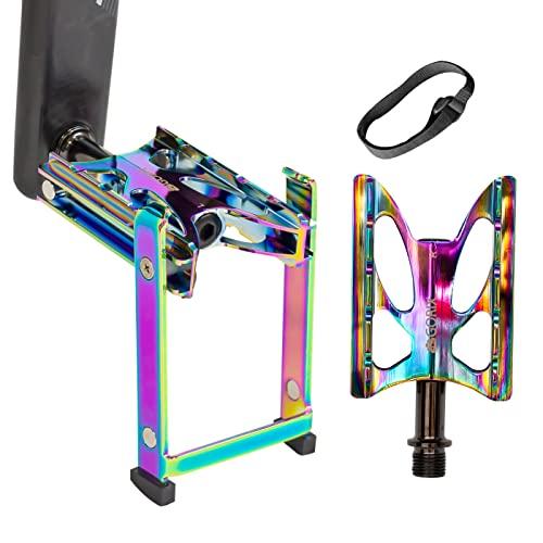 GORIX(ゴリックス) 自転車ペダル フラット ペダル スタンド内蔵 ペダルスタンド オイルスリッ...