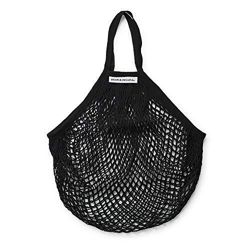 DEAN&amp;DELUCA ネットバッグ ブラック エコバッグ コンパクト 折りたためる 軽量 編みバッ...