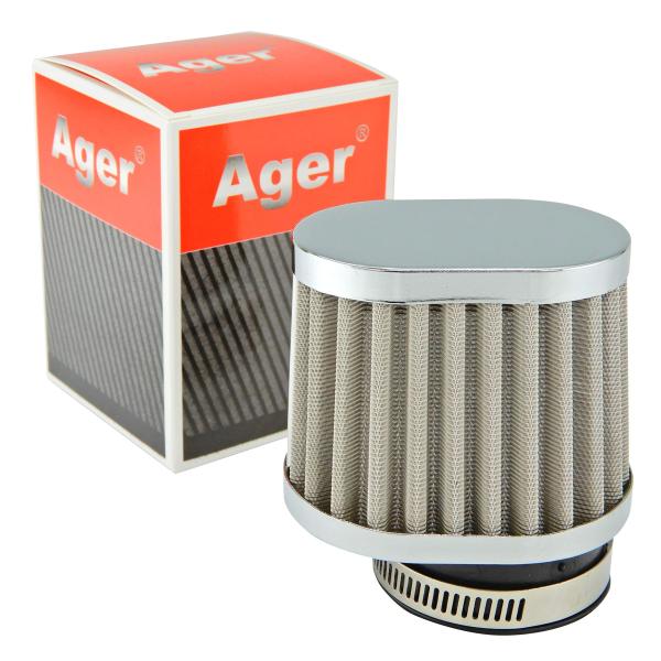 Ager 54mm オーバル パワーフィルター ステンレス シルバー