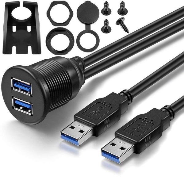 Drmtru スズキ 新型ジムニー&amp;シエラ 車用 USB3.0延長パネル フラッシュマウントケーブル...