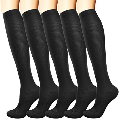 [MOOKISOO] 現役医師監修 5足組 ハイソックス 程よい引き締め 着圧ソックス ビジネスソッ...