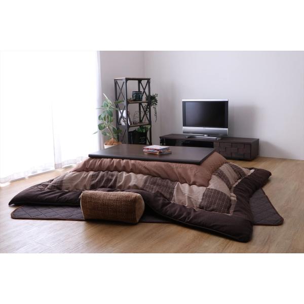 イケヒコ こたつ 掛け 布団 葉月 ブラウン 長方形 約205×285cm 大判 単品 綿 モダン ...