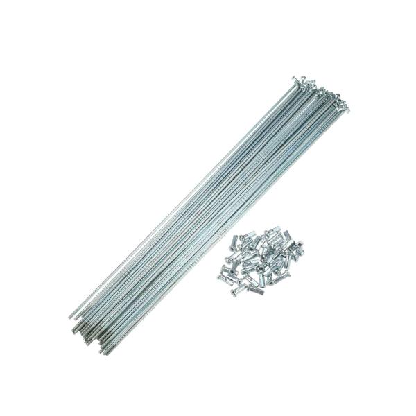 BULLSPANN スポーク 自転車 14G Jベンド スチールスポーク ニップル付き 36本 シル...