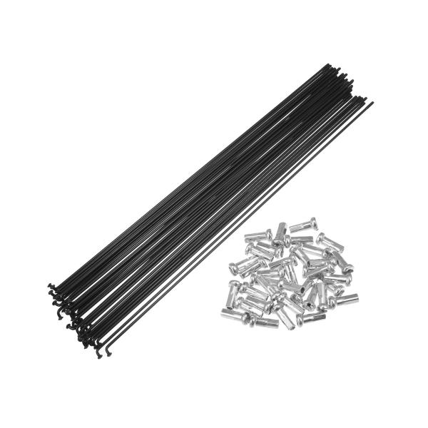 BULLSPANN 自転車用カーボン鋼スポーク 14G 自転車スポーク 284mm ニップル付き ブ...