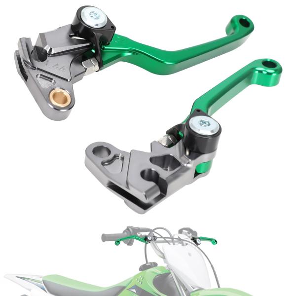 JFG バイク ブレーキ クラッチレバー セット 調節可能 可倒式 アルミ 適用車種 KLX110L...