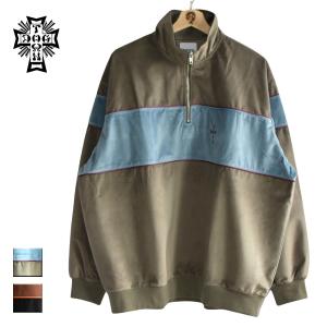 トレーナー ハーフジップ メンズ レディース ブランド おしゃれ ドッグタウン スウェット ベロア ジャージ プルオーバー スケート サーフ 黒