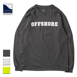 オフショア ロンT メンズ ブランド レディース おしゃれ Tシャツ 長袖 ロングTシャツ カレッジロゴ サーフ サーフブランド グレー 白 黄色｜blueism-y