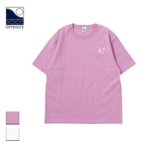 OFFSHORE オフショア Tシャツ 半袖 メンズ レディース ブランド おしゃれ ポケットTシャツ ポケット 胸ポケット サーフボード 白 ピンク｜blueism-y