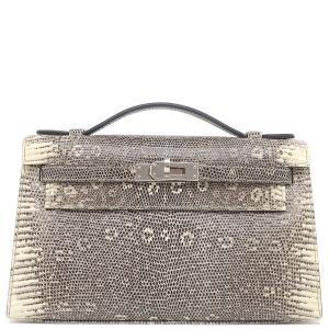 エルメス ハンドバッグ ポシェットケリー リザード ベージュ ミニバッグ