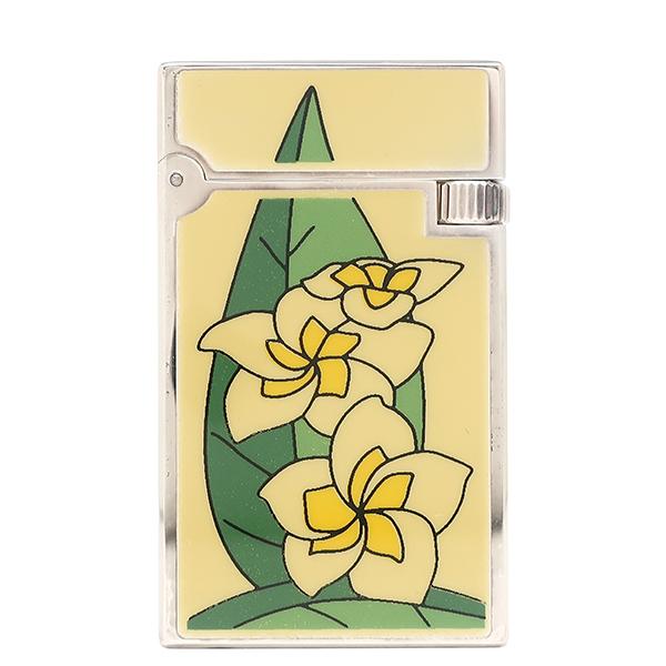 デュポン ライター ファンタジー プルメリア  メタル イエロー 黄色 白 着火確認済 001739...