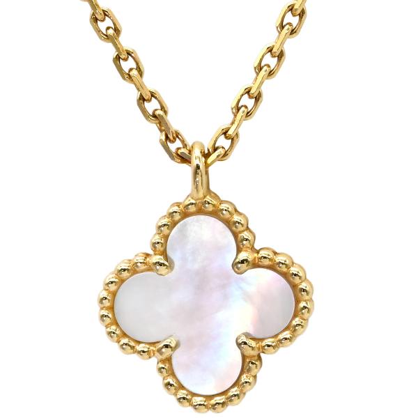 ヴァンクリーフアーペル ネックレス スウィート アルハンブラ ペンダント ホワイト 白 シェル Au...