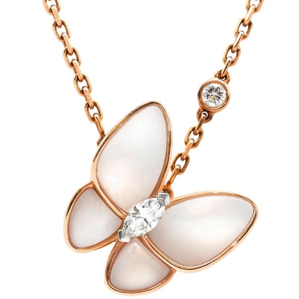 ヴァンクリーフアーペル ネックレス ドゥ パピヨン ペンダント VCARO8FO00 K18PG ゴ...