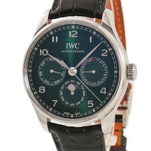 IWC ポルトギーゼ パーペチュアルカレンダー ダブルムーン IW344207 緑 アラビア 永久カ...