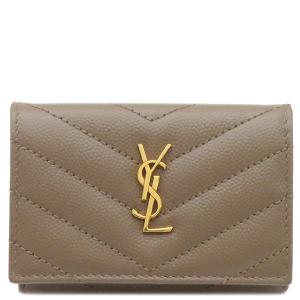 サンローラン 三つ折り財布 モノグラム オリガミ タイニーウォレット ベージュ YSL   668274 中古｜bluek