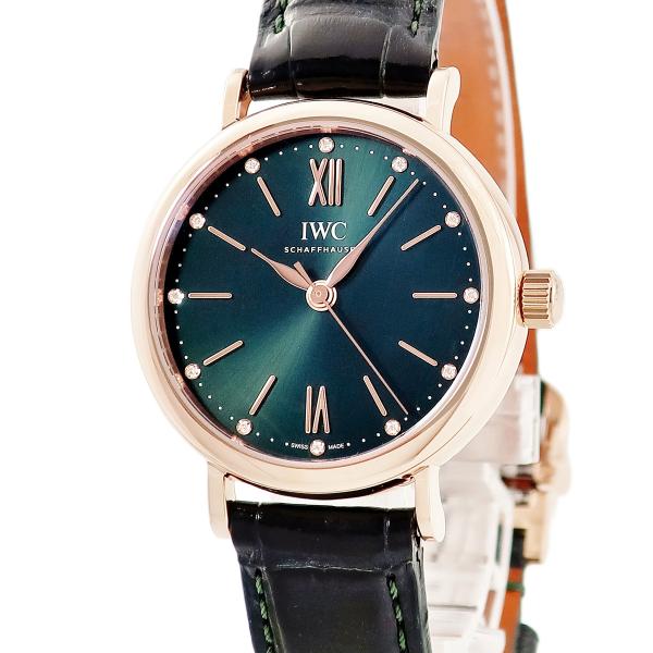 IWC ポートフィノ オートマチック 34 IW357409 K18RG無垢 純正ダイヤ グリーン ...