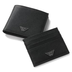 エンポリオアルマーニ 二つ折り財布（札入れ）/カードケース 財布 メンズ イーグルマーク セット ブラック Y4R237 Y138E 81072 EMPORIO ARMANI｜bluekwatch