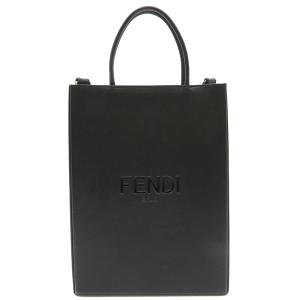 フェンディ FENDI 2WAYバッグ ロゴ ショッピングバッグ レザー NERO 7VA512    定番 人気 美品 【中古】｜bluekwatch