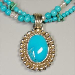 シルバーペンダントトップ ターコイズ スリーピングビューティー  