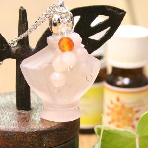 アロマペンダント アロマネックレス アロマディフューザー 香水ボトル 香水瓶ピンク ギフト｜bluelace