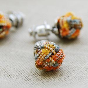 アロマピンズ ピンブローチ アロマオイル ディフューザー ピンバッジ ピンズ 水引 オレンジ｜bluelace