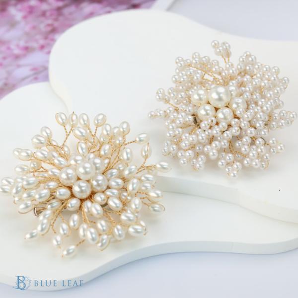 ブローチ コサージュ パール フェイクパール  ゴールド  華やか 上品 クリップ ピン レディース...
