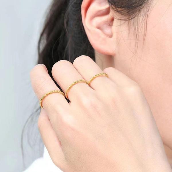 リング 指輪 ツイスト 1.5mm 極細 華奢リング ステンレスリング ジュエリー 金属アレルギー ...
