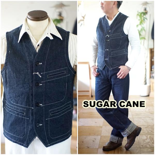 SUGARCANE　シュガーケーン　デニムワークベスト　ベスト　SC15702 　東洋エンタープライ...