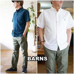 BARNS バーンズ 　半袖シャツ　ボタンダウンシャツ　 VINTAGE仕様 　 ＢＲ５２６６Ｎ　｜blueline