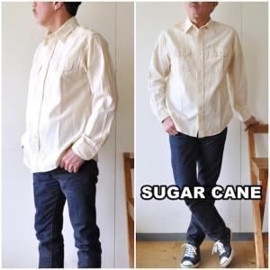 シュガーケーン 　SUGAR CANE 　ホワイトシャンブレーワークシャツ SC27851　 メンズ 　日本製 　長袖ワークシャツ｜blueline