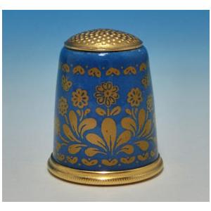 ハルシオンデイズ  エナメル ブルー＆ゴールドの花