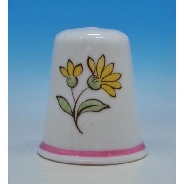 シンブル　（指貫）Spode 　スポード 二種の花　ピンクライン