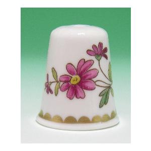 シンブル　（指貫）Spode　ピンクの花