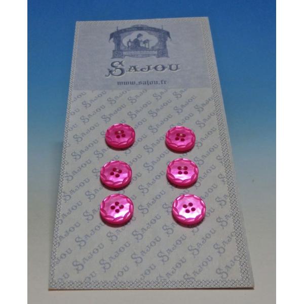 サジュー　SAJOU　ボタン　マゼンタ　6個セット