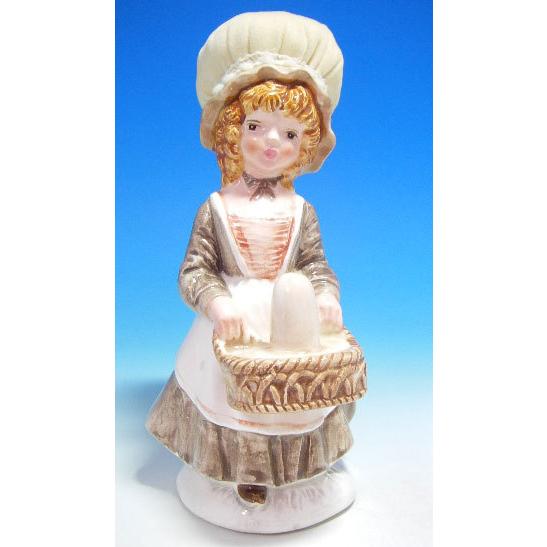 Schmid シンブルホルダー　ピンクッション付きドール 茶色のドレス