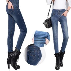 スキニーパンツ レディース デニム ストレッチ 大きいサイズ ジーンズ ハイウエスト ロング丈 ボトムスの商品画像