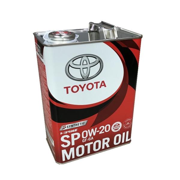 【カー用品/エンジンオイル】TOYOTA(トヨタ純正)　モーターオイルSP 0W-20(4L缶)　【...