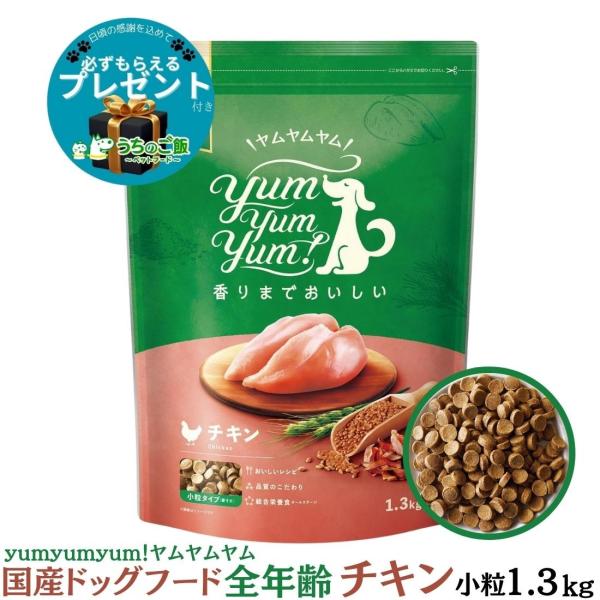 【選べるおまけ付】yum yum yum! ヤムヤムヤム 国産 ドッグフード チキン ドライタイプ ...