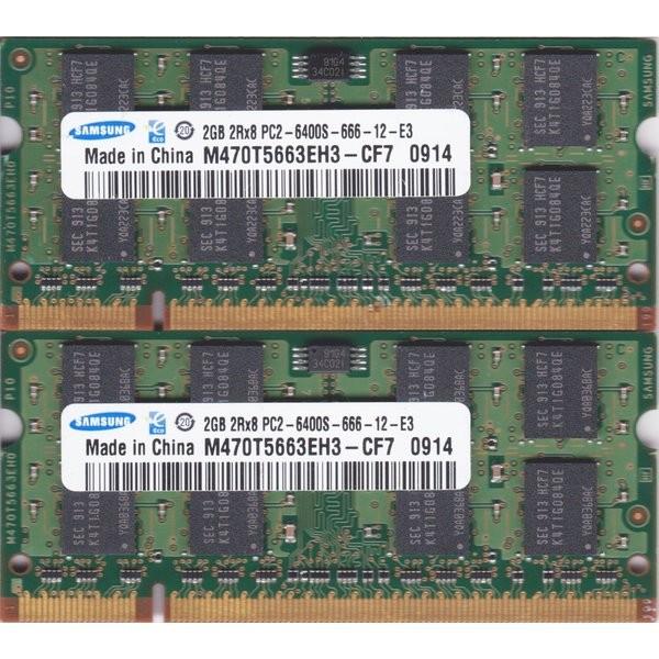 在宅勤務　メモリ増設★ノートPC用メモリ　SAMSUNG DDR2 800 PC2-6400S 2G...