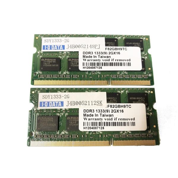 IODATA SDY1333-2G 204ピンSO-DIMM PC3-10600S DDR3 133...
