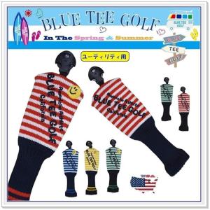 ブルーティーゴルフ　ＢＬＵＥ　ＴＥＥ　ＧＯＬＦ　　ストライプ　ニット　ユーティリティ用　ヘッドカバー