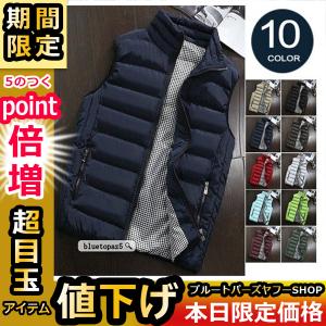 中綿ダウンベスト メンズ ベスト 中綿入り ダウンベスト