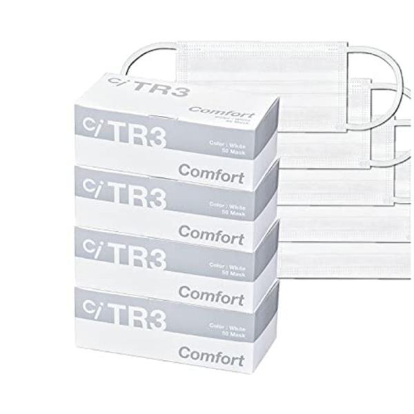 Ciメディカル TR3コンフォートマスク Sホワイト×4箱セット 1箱50枚入×4箱 合計200枚 ...