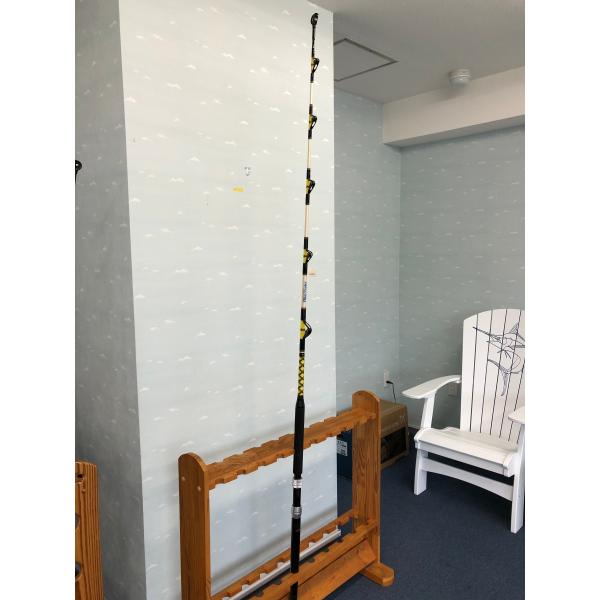 50lb-80lb トローリングロッド  イエロー×ゴールド  216cm バット付き 釣り【Blu...