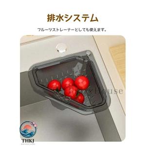 三角水切りカゴ マグネット固定式 三角コーナー...の詳細画像5