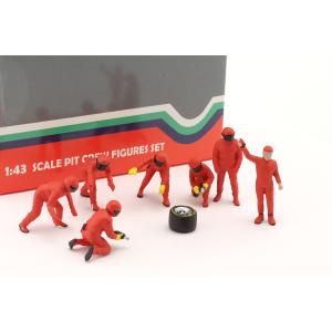 1/43サイズ】7体セットF1 ピットクルーセット1 チームレッド