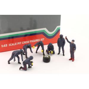 1/43サイズ】7体セットF1 ピットクルーセット1 チームレッド